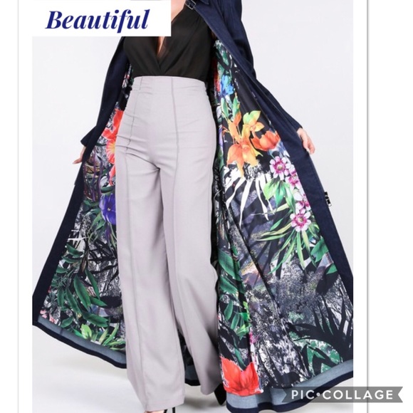 2XHP!!🎉🎉Maxi Denim Coat w/Gorgeous Floral Lining - Picture 2 of 5